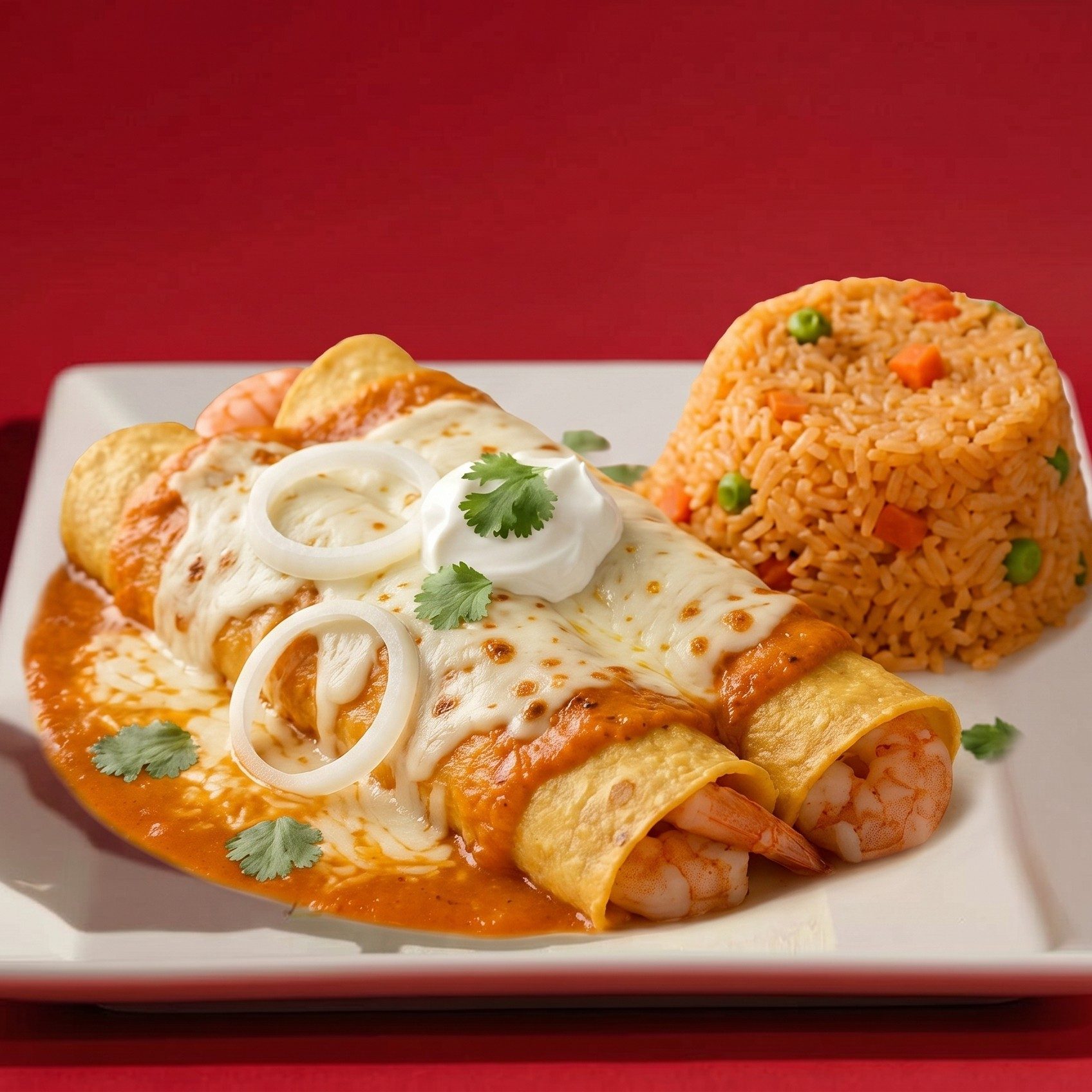 Enchiladas De Camaron.
